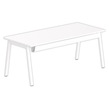 Bureau rectangulaire 180x80 Blanc / piét. Blanc BANGKOK - Shopdeschefs
