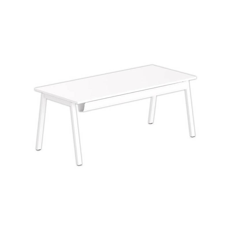 Bureau rectangulaire 180x80 Blanc / piét. Blanc BANGKOK - Shopdeschefs
