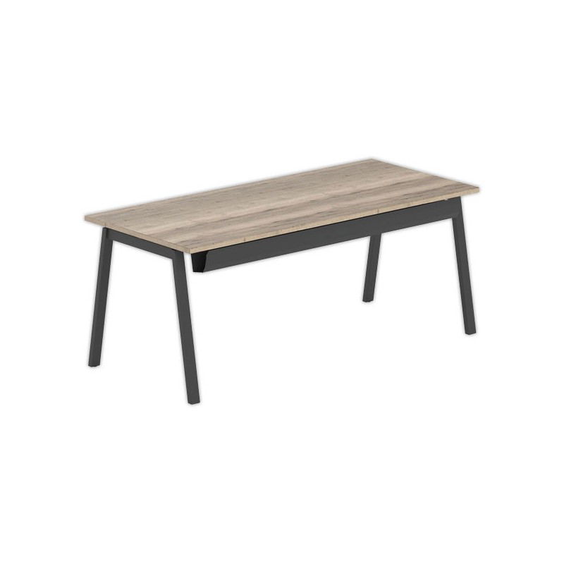 Bureau rectangulaire 180x80 Chêne veiné/ piét. Anthracite BANGKOK - Shopdeschefs