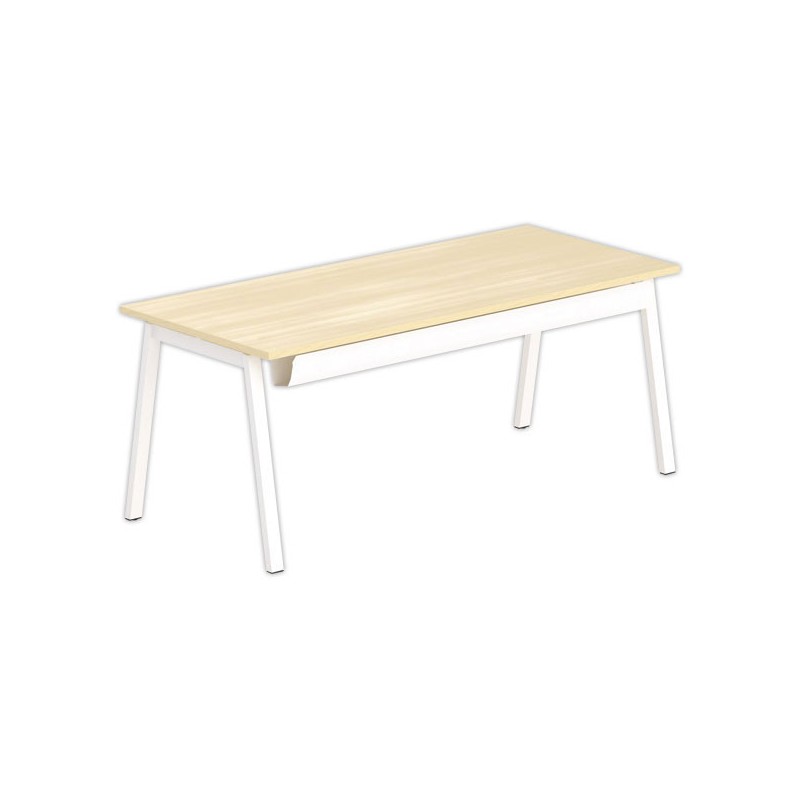 Bureau rectangulaire 180x80 Hêtre / piét. Blanc BANGKOK - Shopdeschefs