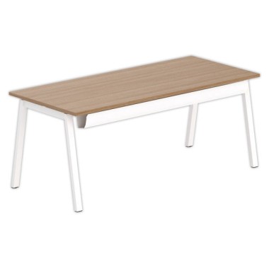 Bureau rectangulaire 180x80 Noyer / piét. Blanc BANGKOK - Shopdeschefs