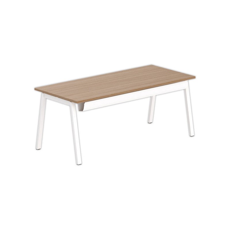 Bureau rectangulaire 180x80 Noyer / piét. Blanc BANGKOK - Shopdeschefs