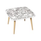 Table basse KIDS décor jungle gris blanc 60x60 montée - Paperflow