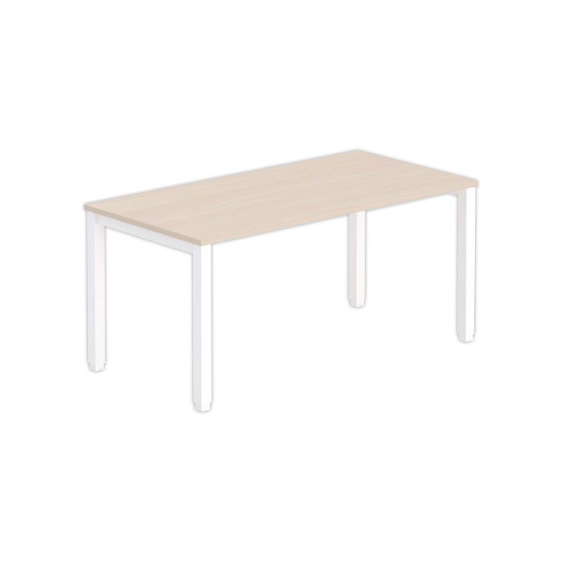 Bureau BRUXELLES 160 x 80 acacia - pieds blancs - Fiducial Office Solutions