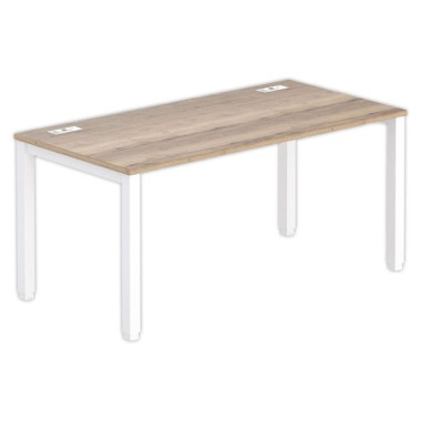 Bureau 160 x 80 chêne veiné - pieds blancs - Fiducial Office Solutions