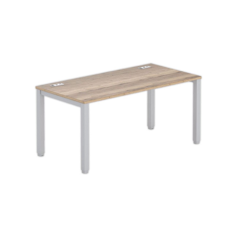 Bureau 160 x 80 chêne veiné - pieds aluminium - Fiducial Office Solutions