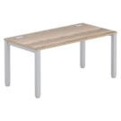 Bureau 160 x 80 chêne veiné - pieds aluminium - Fiducial Office Solutions