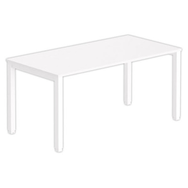 Bureau BRUXELLES 160 x 80 blanc - pieds blancs - Fiducial Office Solutions