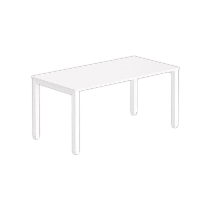 Bureau BRUXELLES 160 x 80 blanc - pieds blancs - Fiducial Office Solutions