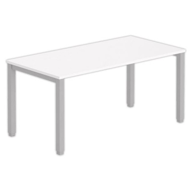 Bureau BRUXELLES 160 x 80 blanc - pieds aluminium - Fiducial Office Solutions