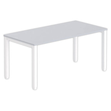 Bureau BRUXELLES 160 x 80 gris - piedsblancs - Fiducial Office Solutions
