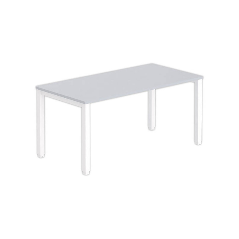 Bureau BRUXELLES 160 x 80 gris - piedsblancs - Fiducial Office Solutions