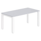 Bureau BRUXELLES 160 x 80 gris - piedsblancs - Fiducial Office Solutions