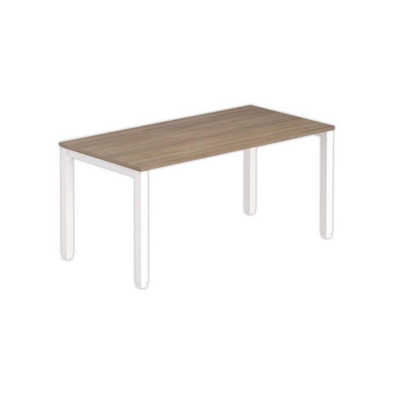 Bureau BRUXELLES 160 x 80 noyer - pieds blancs - Fiducial Office Solutions