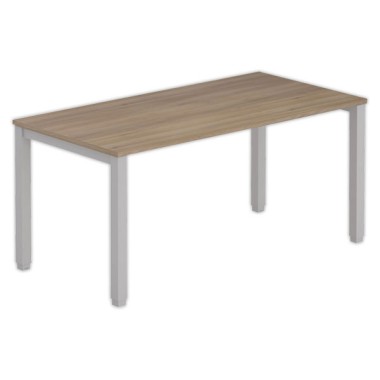 Bureau BRUXELLES 160 x 80 noyer - pieds aluminium - Fiducial Office Solutions