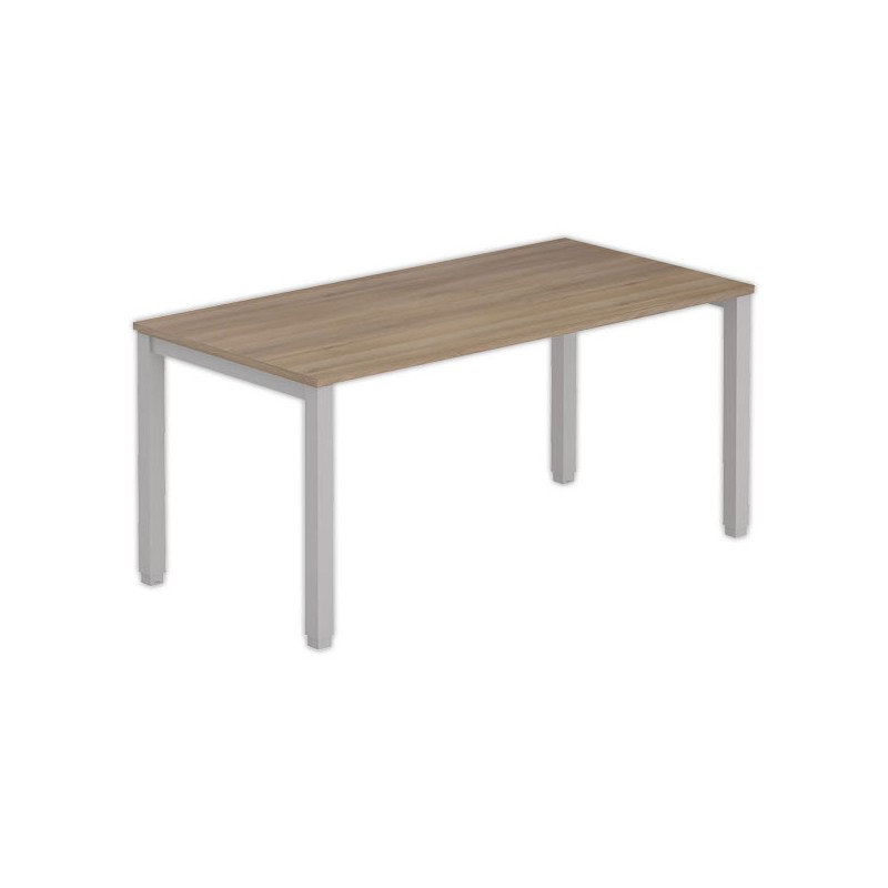 Bureau BRUXELLES 160 x 80 noyer - pieds aluminium - Fiducial Office Solutions