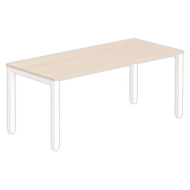 Bureau BRUXELLES 180 x 80 acacia - pieds blancs - Fiducial Office Solutions