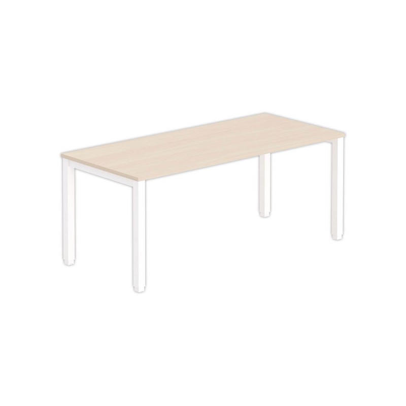 Bureau BRUXELLES 180 x 80 acacia - pieds blancs - Fiducial Office Solutions