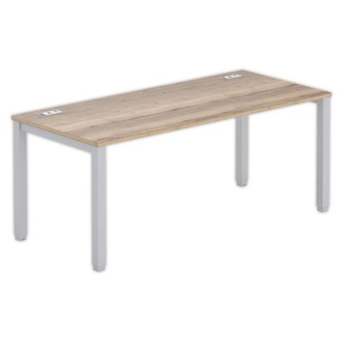 Bureau 180 x 80 chêne veiné - pieds aluminium - Fiducial Office Solutions