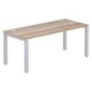 Bureau 180 x 80 chêne veiné - pieds aluminium - Fiducial Office Solutions