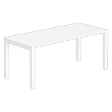 Bureau BRUXELLES 180 x 80 blanc - pieds blancs - Fiducial Office Solutions
