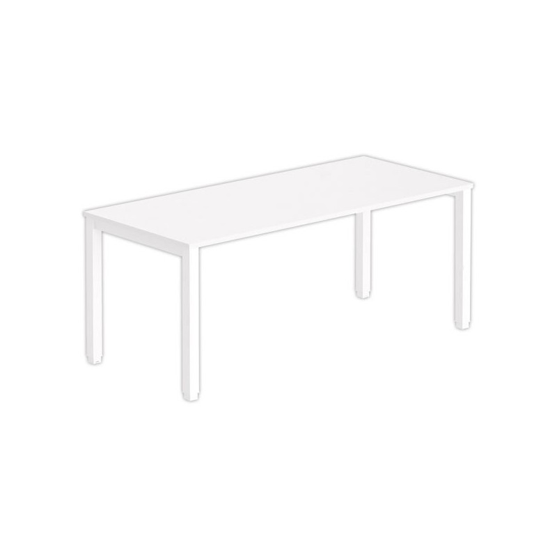 Bureau BRUXELLES 180 x 80 blanc - pieds blancs - Fiducial Office Solutions