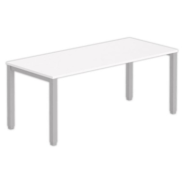 Bureau BRUXELLES 180 x 80 blanc - pieds aluminium - Fiducial Office Solutions