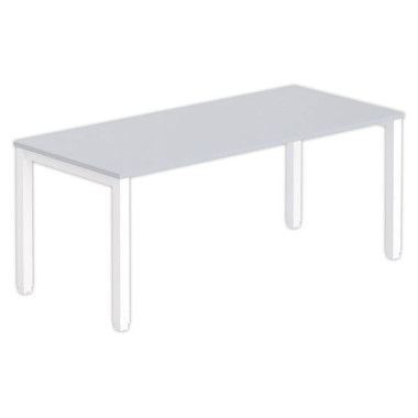 Bureau BRUXELLES 180 x 80 gris - piedsblancs - Fiducial Office Solutions
