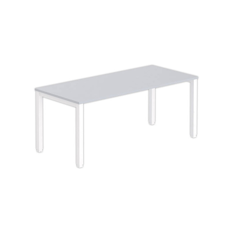 Bureau BRUXELLES 180 x 80 gris - piedsblancs - Fiducial Office Solutions