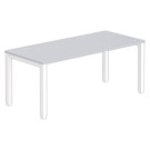 Bureau BRUXELLES 180 x 80 gris - piedsblancs - Fiducial Office Solutions