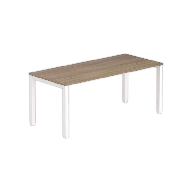 Bureau BRUXELLES 180 x 80 noyer - pieds blancs - Fiducial Office Solutions