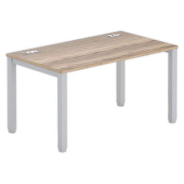 Bureau 140 x 80 chêne veiné - pieds aluminium - Fiducial Office Solutions