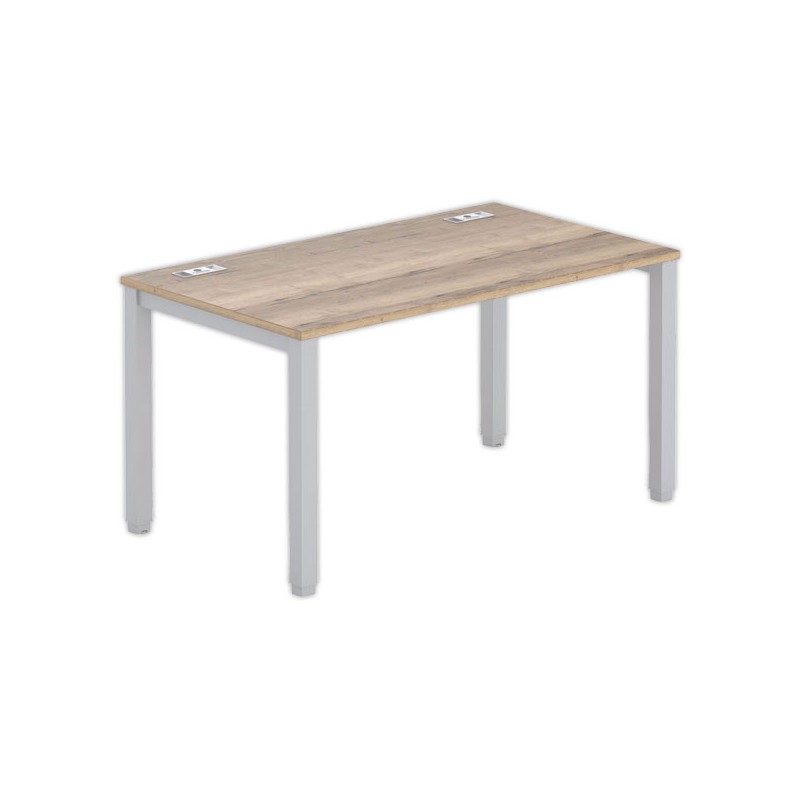 Bureau 140 x 80 chêne veiné - pieds aluminium - Fiducial Office Solutions