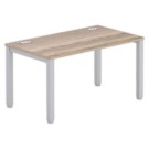 Bureau 140 x 80 chêne veiné - pieds aluminium - Fiducial Office Solutions