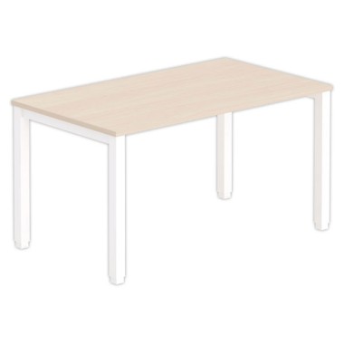 Bureau BRUXELLES 140 x 80 acacia - pieds blancs - Fiducial Office Solutions