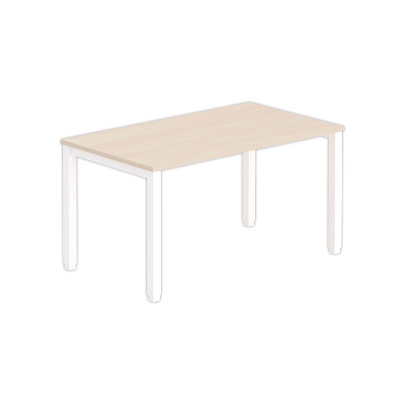 Bureau BRUXELLES 140 x 80 acacia - pieds blancs - Fiducial Office Solutions
