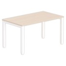 Bureau BRUXELLES 140 x 80 acacia - pieds blancs - Fiducial Office Solutions