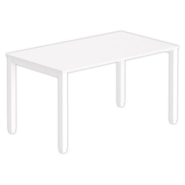 Bureau BRUXELLES 140 x 80 blanc - pieds blancs - Fiducial Office Solutions