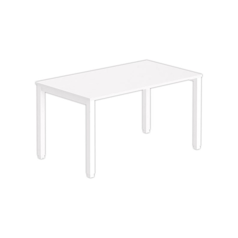 Bureau BRUXELLES 140 x 80 blanc - pieds blancs - Fiducial Office Solutions