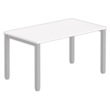 Bureau BRUXELLES 140 x 80 blanc - pieds aluminium - Fiducial Office Solutions