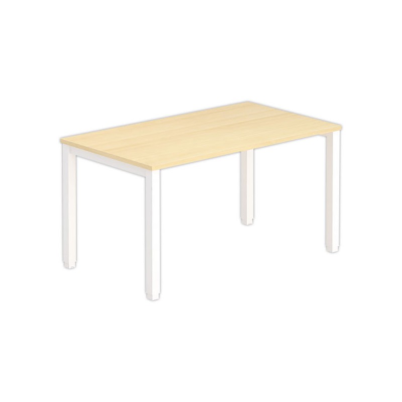 Bureau BRUXELLES 140 x 80 hêtre - pieds blancs - Fiducial Office Solutions