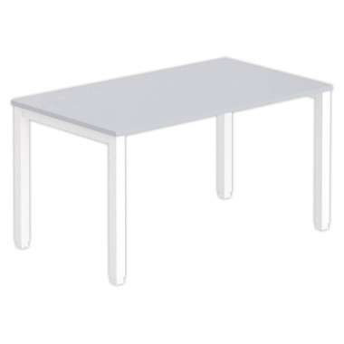 Bureau BRUXELLES 140 x 80 gris - pieds blancs - Fiducial Office Solutions