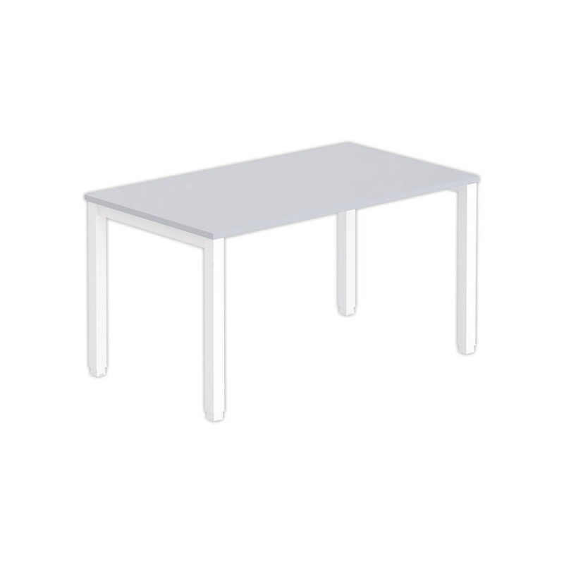 Bureau BRUXELLES 140 x 80 gris - pieds blancs - Fiducial Office Solutions