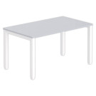 Bureau BRUXELLES 140 x 80 gris - pieds blancs - Fiducial Office Solutions