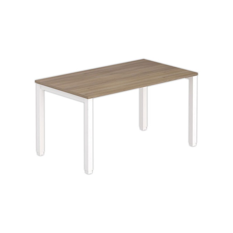 Bureau BRUXELLES 140 x 80 noyer - pieds blancs - Fiducial Office Solutions