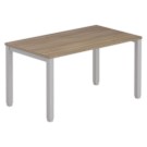 Bureau BRUXELLES 140 x 80 noyer - pieds aluminium - Fiducial Office Solutions