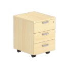 Caisson mobile mélamine hêtre 3 tiroirs - Shopdeschefs