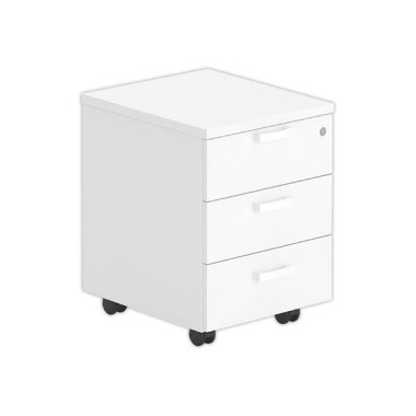 Caisson mobile mélamine blanc 3 tiroirs - Shopdeschefs