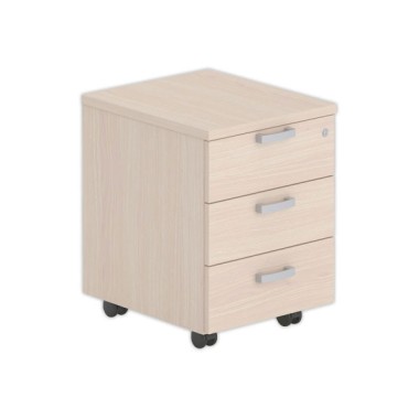 Caisson mobile mélaminé 3 tiroirs acacia clair - Shopdeschefs