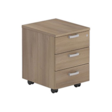 Caisson mobile mélamine noyer 3 tiroirs - Shopdeschefs